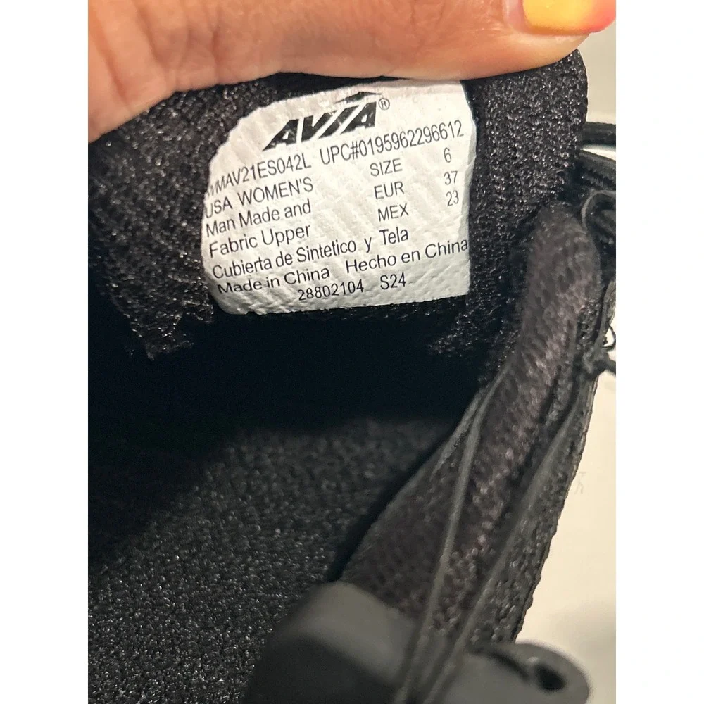 Avia Elevate Sneakers Womens 6 Black NEW Memory Foam Walking Shoes WMAV21ES042L